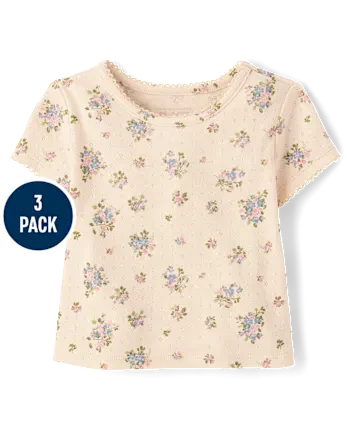 Baby And Toddler Girls Baby Tee 3-Pack - multi