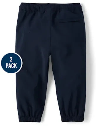 Baby And Toddler Boys Quick Dry Pull On Jogger Pants 2-Pack - blue