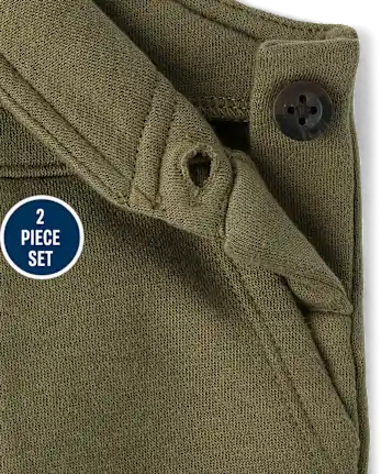 Baby Boys Striped Utility 2-Piece Outfit Set - white