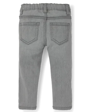 Baby And Toddler Girls Knit Twill Jeggings - denim