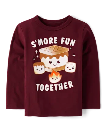 Baby And Toddler Boys S'more Fun Together Graphic Tee - burgundy