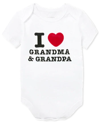 Baby Grandma And Grandpa Graphic Bodysuit - white
