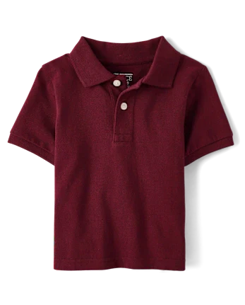 Baby And Toddler Uniform Soft Pique Polo - burgundy
