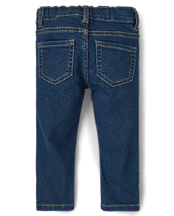 Baby And Toddler Girls Knit Denim Jeggings - blue