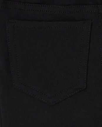 Baby And Toddler Girls French Terry Jeggings - black