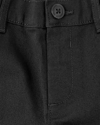 Baby And Toddler Boys Uniform Stretch Straight Chino Pants - black