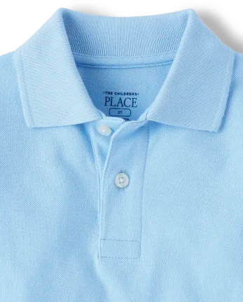 Baby And Toddler Uniform Soft Pique Polo - blue
