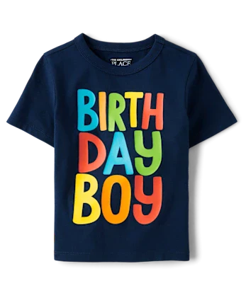 Baby And Toddler Boys Birthday Boy Graphic Tee - blue