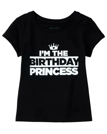 Baby And Toddler Girls Matching Family Birthday Graphic Tee - black