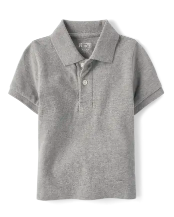 Baby And Toddler Uniform Soft Pique Polo - gray
