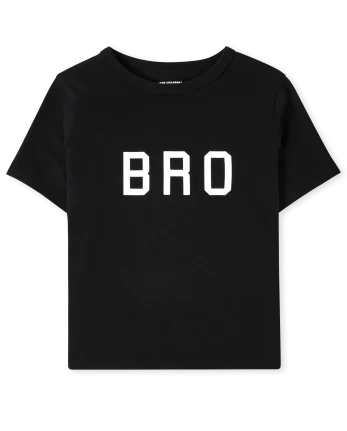Baby And Toddler Boys Matching Family Bro Graphic Tee - black