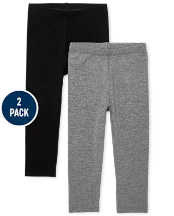 Baby And Toddler Girls Leggings 2-Pack - gray