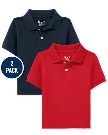 Baby And Toddler Uniform Soft Pique Polo 2-Pack - multi