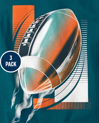 Boys Football Graphic Tee 3-Pack - multi