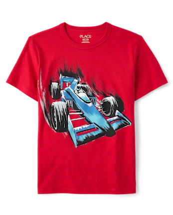 Boys Race Car Graphic Tee - red