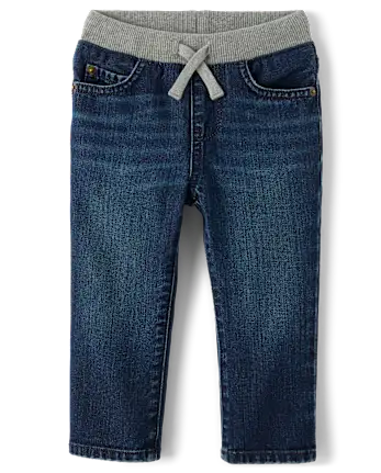 Baby And Toddler Boys Pull On Straight Jeans - blue