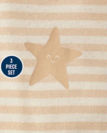 Baby Star 3-Piece Outfit Set - tan
