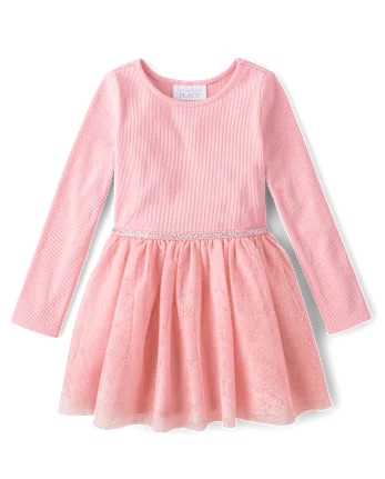 Baby And Toddler Girls Glitter Tutu Dress - pink