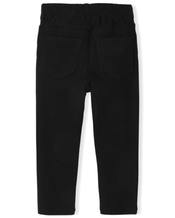 Baby And Toddler Girls French Terry Jeggings - black