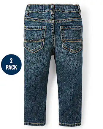 Baby And Toddler Boys Skinny Jeans 2-Pack - denim