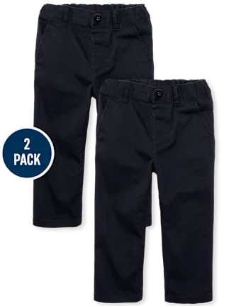 Baby And Toddler Boys Uniform Stretch Skinny Chino Pants 2-Pack - blue