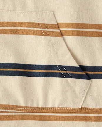 Baby And Toddler Boys Striped Hooded Top - cream