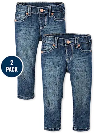 Baby And Toddler Girls Skinny Jeans 2-Pack - denim