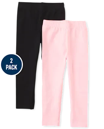 Baby And Toddler Girls Leggings 2-Pack - black