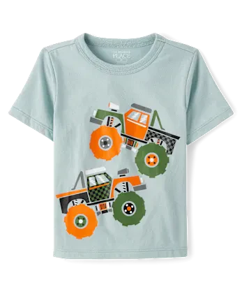 Toddler Boys Monster Trucks Graphic Tee - blue