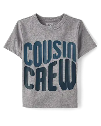 Baby And Toddler Boys Cousin Crew Graphic Tee - gray