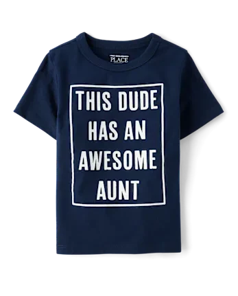 Baby And Toddler Boys Awesome Aunt Graphic Tee - blue