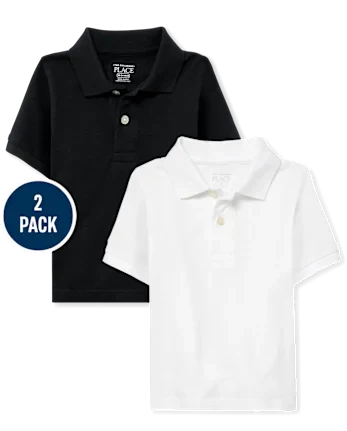 Baby And Toddler Uniform Soft Pique Polo 2-Pack - multi