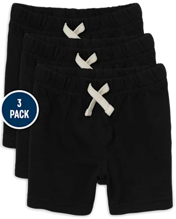 Baby And Toddler French Terry Shorts 3-Pack - black