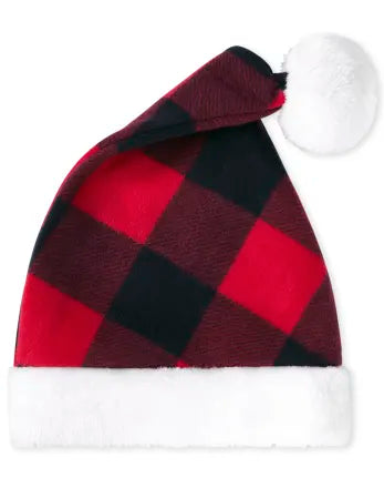 Baby And Toddler Matching Family Buffalo Plaid Santa Hat - multi