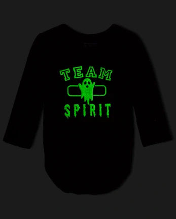 Baby Matching Family Glow Team Spirit Graphic Bodysuit - black