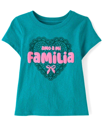 Baby And Toddler Girls Amo A Mi Familia Graphic Tee - green