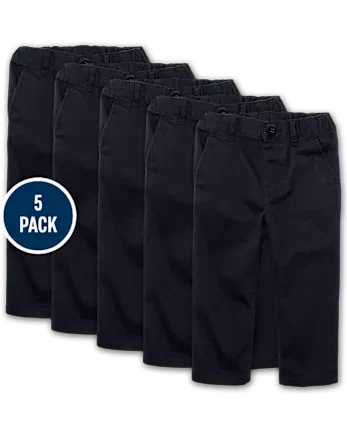 Baby And Toddler Boys Uniform Stretch Skinny Chino Pants 5-Pack - blue