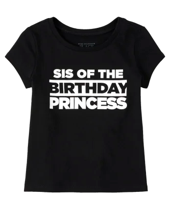Baby And Toddler Girls Matching Family Birthday Graphic Tee - black