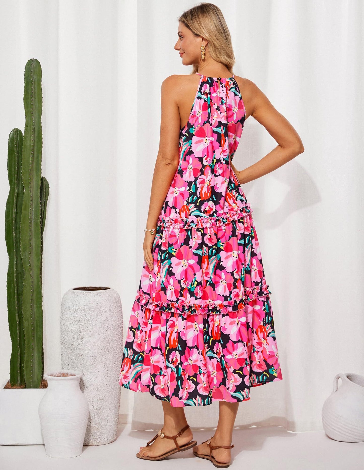 ✨Women's Elegant Hollower Out Waist A  Line Spaghetti Straps Dress (Buy 2 Free Shipping)