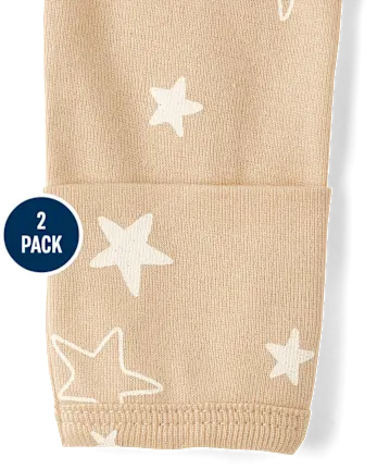 Baby Star Sleeper Gown 2-Pack - tan