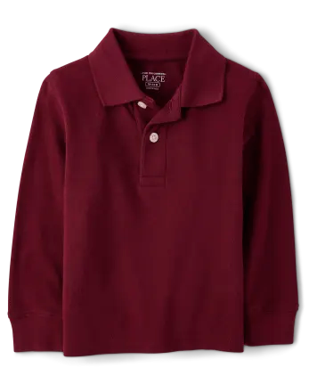 Baby And Toddler Uniform Soft Pique Polo - burgundy