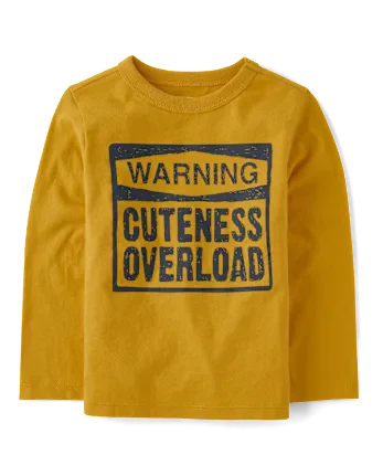 Baby And Toddler Boys Cuteness Overload Graphic Tee - yellow