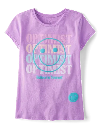 Girls Optimist Graphic Tee - purple