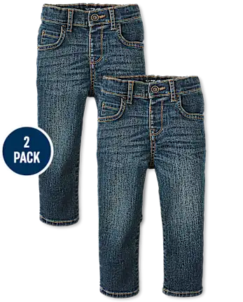 Baby And Toddler Boys Skinny Jeans 2-Pack - denim