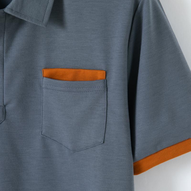 Men's Colorblock Chest Pocket Lapel Cotton Blend Short Sleeve Polo Shirt