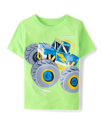 Baby And Toddler Boys Monster Truck Graphic Tee - green