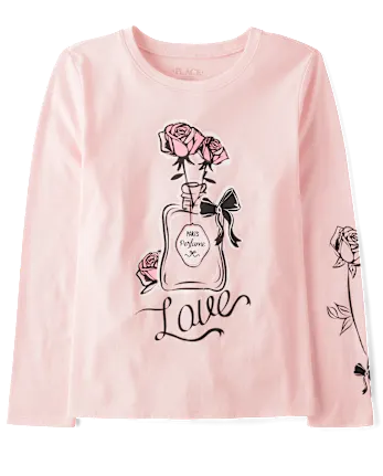 Girls Perfume Graphic Tee - pink