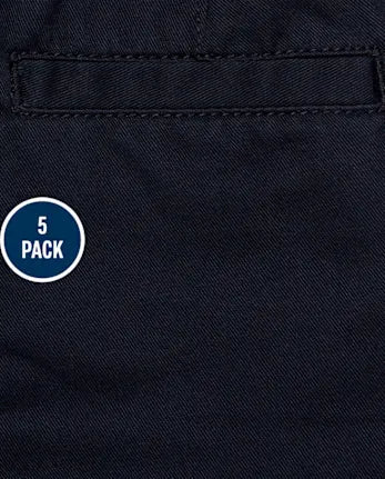 Baby And Toddler Boys Uniform Stretch Skinny Chino Pants 5-Pack - blue
