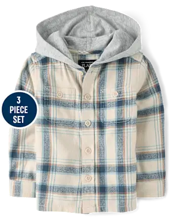 Baby And Toddler Boys Plaid 3-Piece Outfit Set - multi