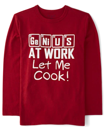 Boys Let Me Cook Graphic Tee - red
